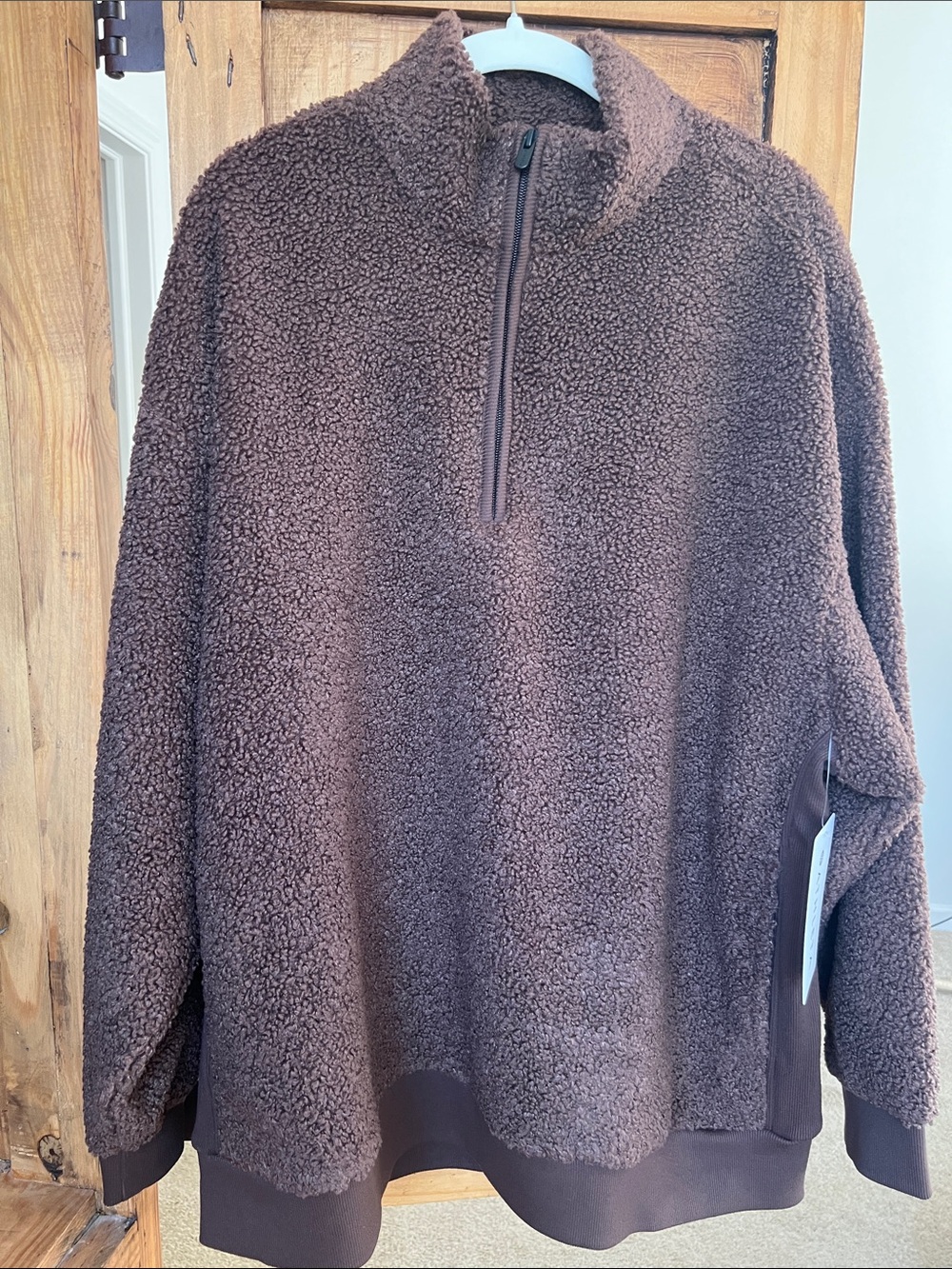 Athleta Brown Teddy Sherpa Half-Zip Pullover Jacket XL